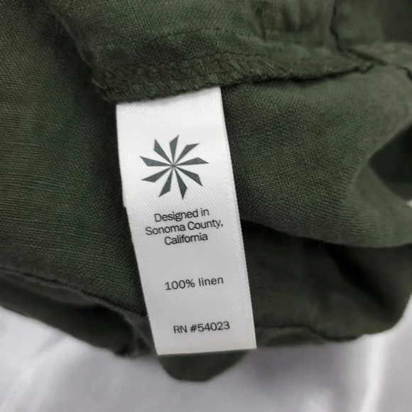 Athleta Wanderabout 100% linen olive green utility tunic vest xs zip-up top xs - Picture 11 of 14